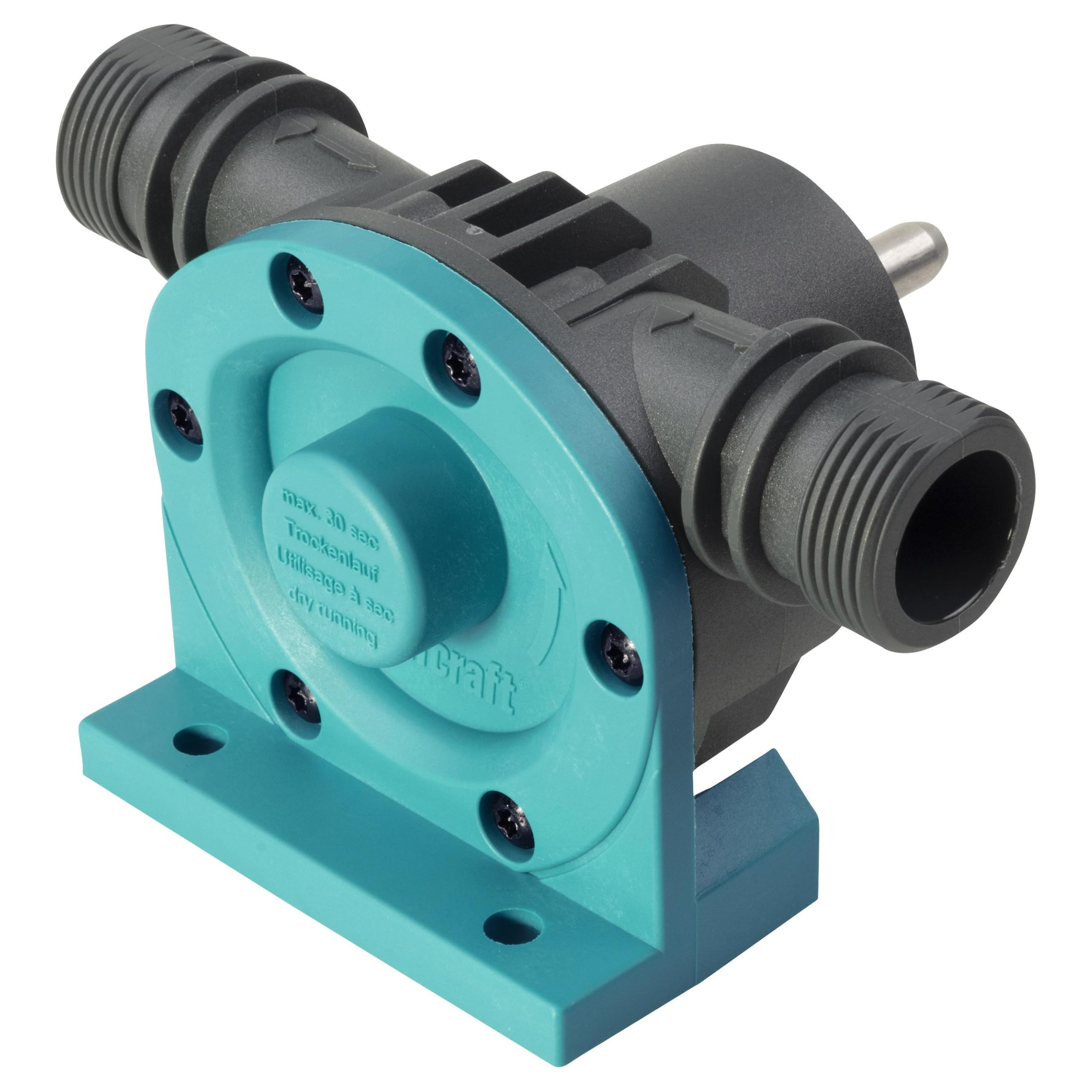 wolfcraft Pompe à Eau pour Perceuse PRO 3000 l/h - Auto-Aspirante | Mini pompe pour transfert d'eau non potable, corps plastique renforcé, débit max 3000 l/h, refoulement 30 m. 4541000