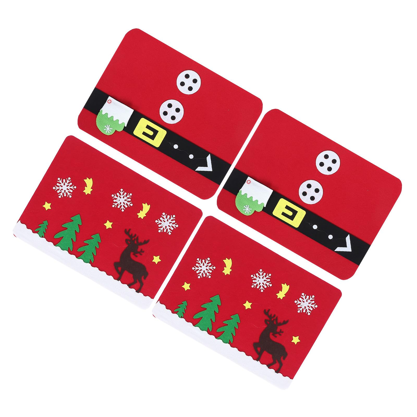 PRETYZOOM 4 Piezas Manteles Individuales para Navidad con Diseño Festivo para Mesa de Hogar y Hotel para Decoración Navideña y Protección de Superficies