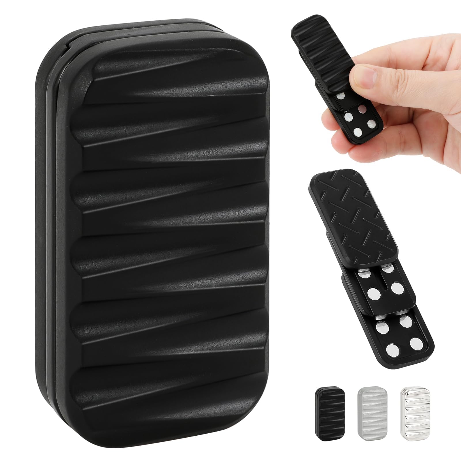 Sunny Power Fidget Slider Stress Relief Toy, Metal Poker Push Card, Portable Fidget Toys for Adults Anxiety Relief Magnetic Sensory Desk Toy, Gift for Boyfriend Fidget Hand Spinners for Men and Women