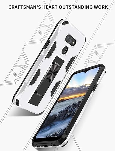 Miniatura 3 de Funda para LG Harmony 4 Premier Pro Plus LG K41 con soporte magnético, vidrio templado, híbrido, fuerte, a prueba de golpes, con labios elevados,