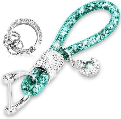 Yiflin Cute Car keychain for Women, Crystal Keychain AccessoriesBling Wrist Lanyard for Keys, Car key