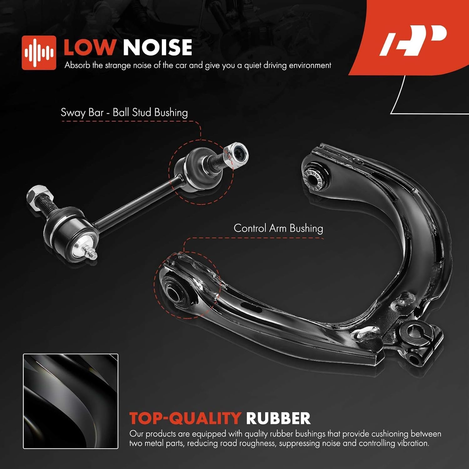 A-Premium Set of 10, Front Upper Control Arm, Upper Ball Joint, Inner Outer Tie Rod End, Rear Sway Bar Link, Compatible with Chevrolet Trailblazer SSR GMC Envoy Buick Rainier Saab 9-7x