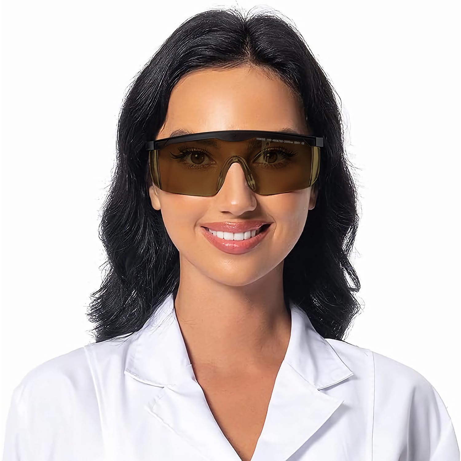 IPL190-480nm &750-2000nm Gafas de seguridad láser de terapia de luz roja, gafas láser con bloqueo UV para tratamiento de depilación y cosmetología láser, protección ocular ajustable