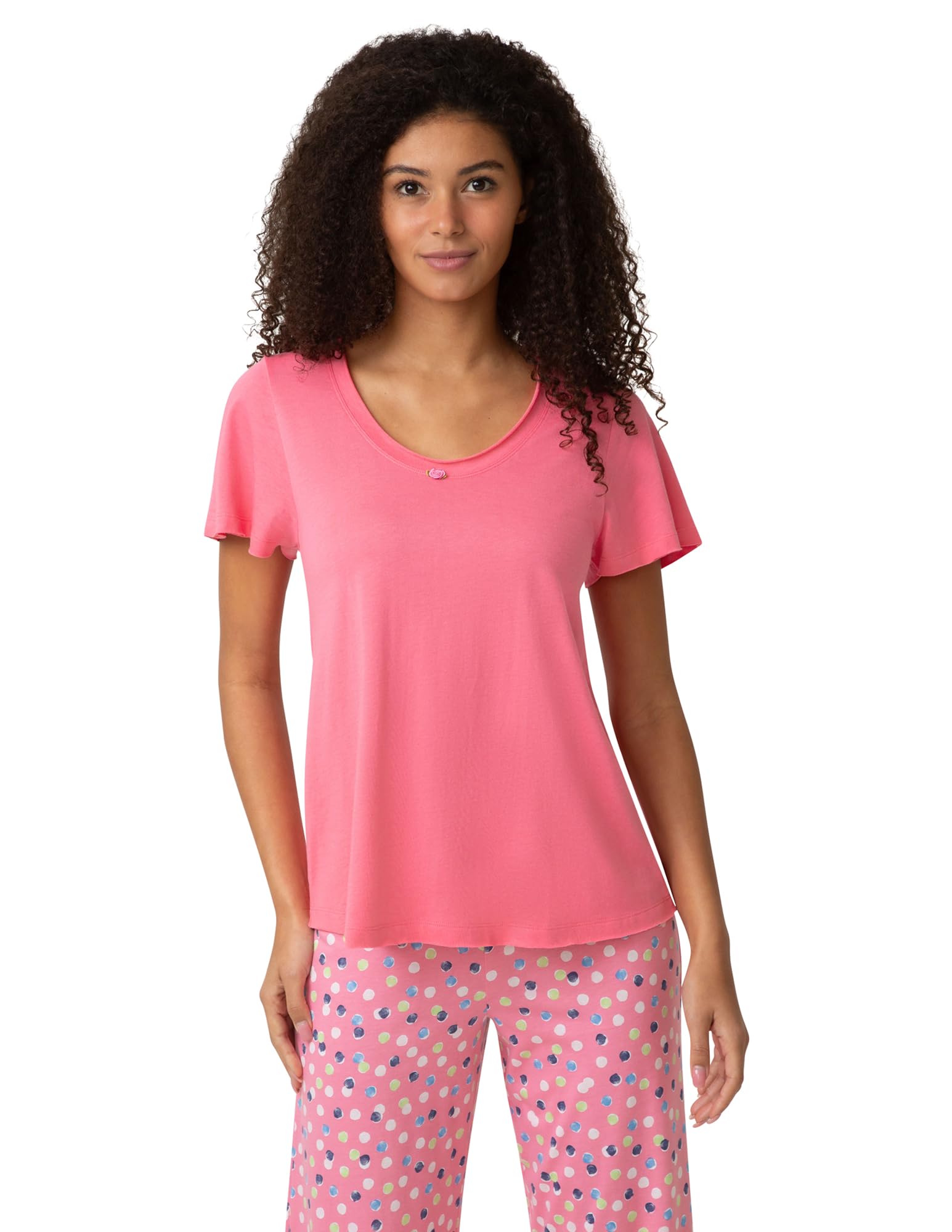 HUE Women's Spring Pajama Separates Soft Whimsical Print Pjs with Flowers, Animals, Garden Themed Pjs, Cocktails