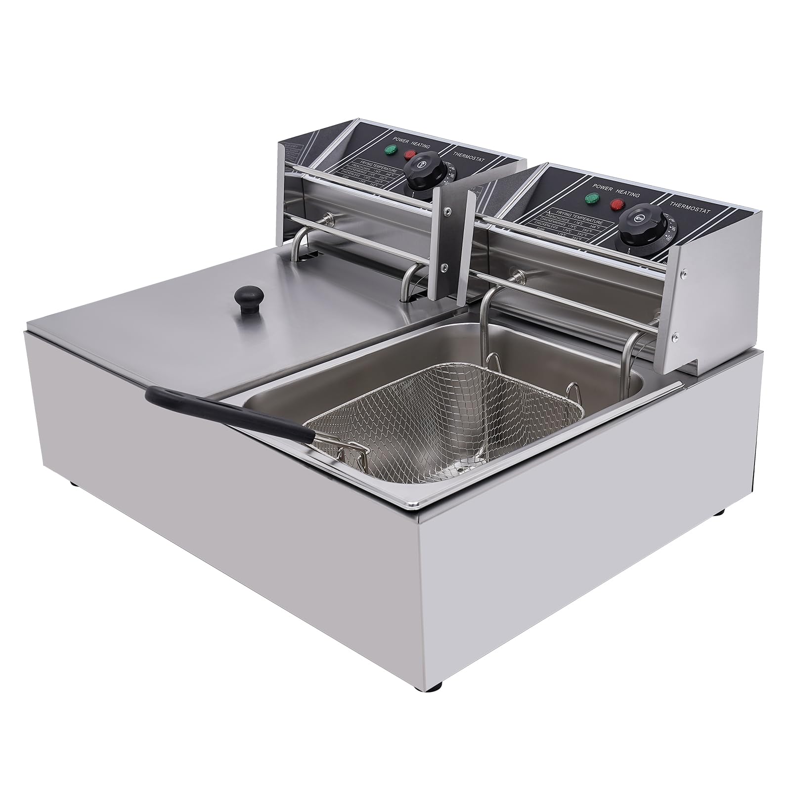 5000W Freidora eléctrica profesional de acero inoxidable Electric Deep Fryer 12L Commercial Stainless Steel Restaurant Fry Basket,Adecuado para restaurantes, bares y hoteles