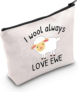 Funny Lambs Farm Animals Lovers Gifts I Wool Always Love Ewe Makeup Bags Lamb Sheep Pun Xmas Valentine Travel Case, Always Love Ewe