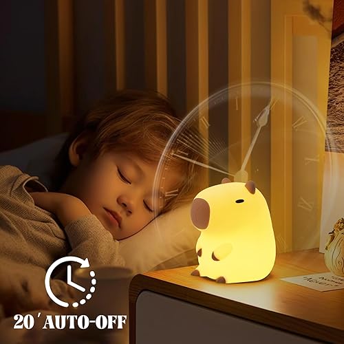 Miniatura 4 de YuanDian Lámpara Nocturna de Capybara - Adorable Lámpara de Silicona para Niños, Bebés, Adultos | Lindo Regalo de Capybara, Decoración para