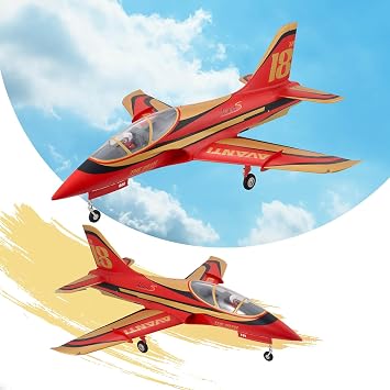 Fms Rc Jets 90mm Avanti EDF Sport Jet Rc Airplanes for Adults 6 Channel Remote Control Planes PNPNO Transmitter Batteries and Charger