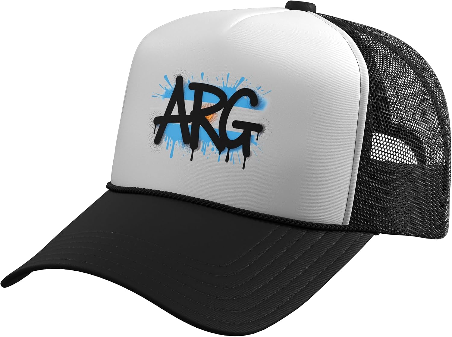 Argentina Flag Argentinian Pride Street Art Trucker Hat with Adjustable Mesh Back