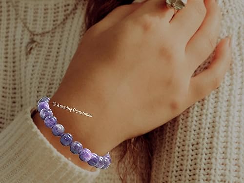 Miniatura 188 de Amazing Gemstone Pulsera de cristal para mujeres y hombres, pulsera de cristal curativo de protección, pulsera elástica con cuentas de piedras