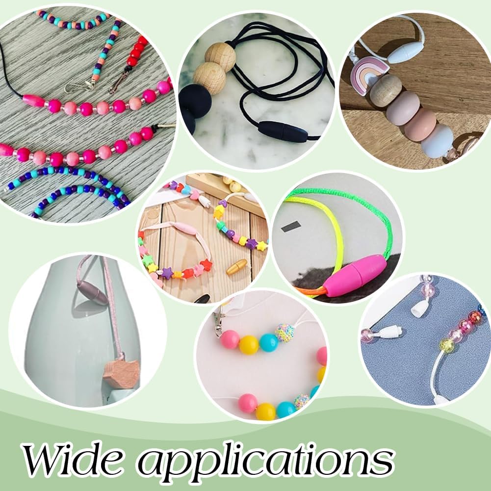 PH PandaHall 11 Colors 22pcs Lanyard Breakaway Clasps 20mm Bead Barrel Connector Safety Buckle Closure Clasp with 2mm x 10.9 Yards Colourful String Cord for Bracelet Jewellery Making DIY Crafts - Image 3