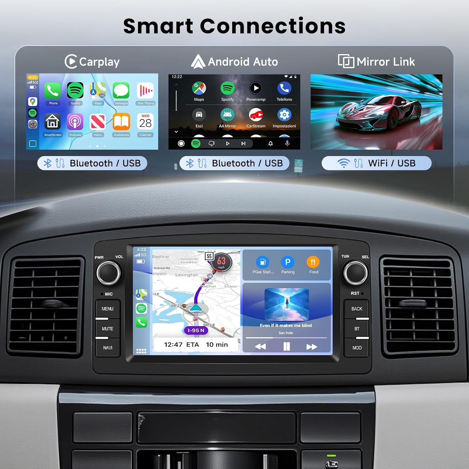 Car Stereo for Toyota Corolla 2000-2007, Upriding 7 Inch Android 13 Touchscreen Head Unit with Wireless CarPlay Android Auto, 4GB+64GB GPS Navigation WiFi Bluetooth FM EQ Car Radio with Backup Camera