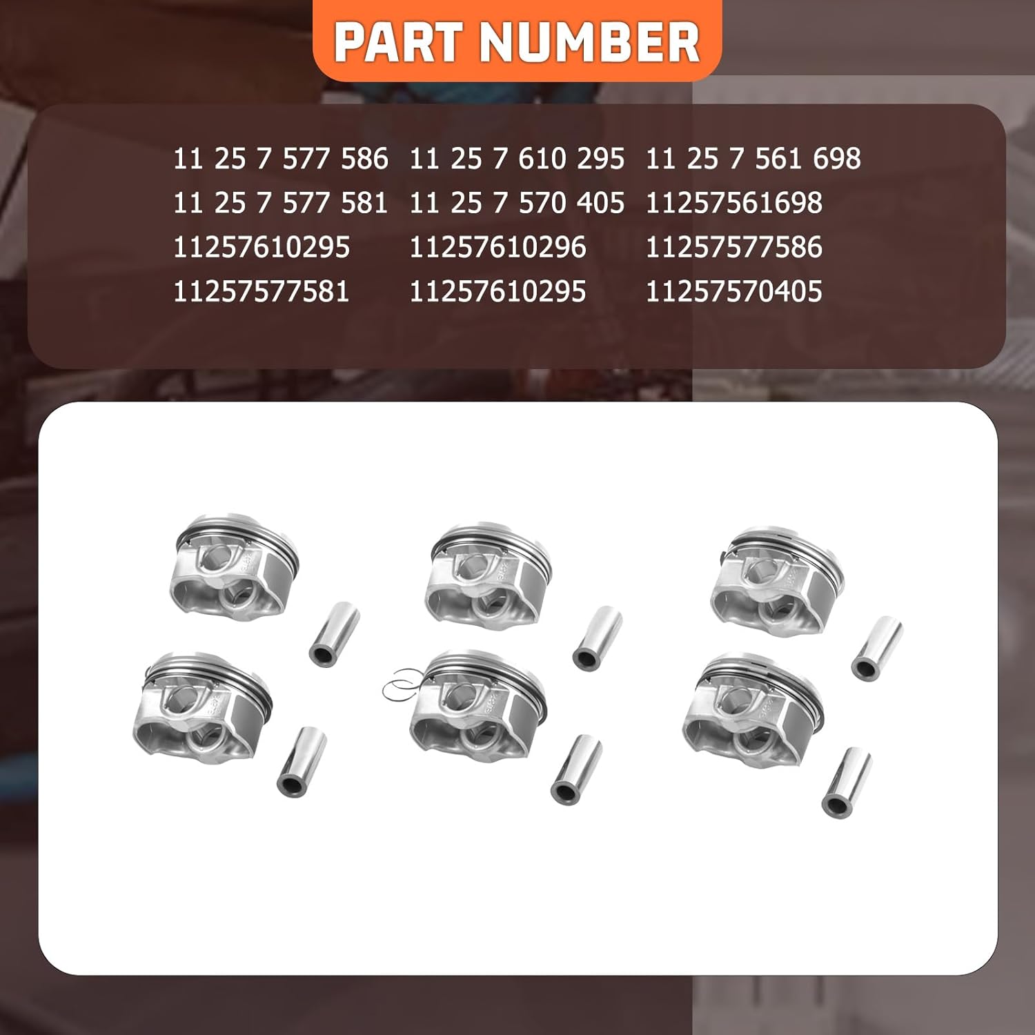 6pcs 11257610295 Engine Pistons Rings Set Φ84mm Fits for B-m-W E82 E90 E60 135i 335i 535i 740i Engine Aftermarket Parts