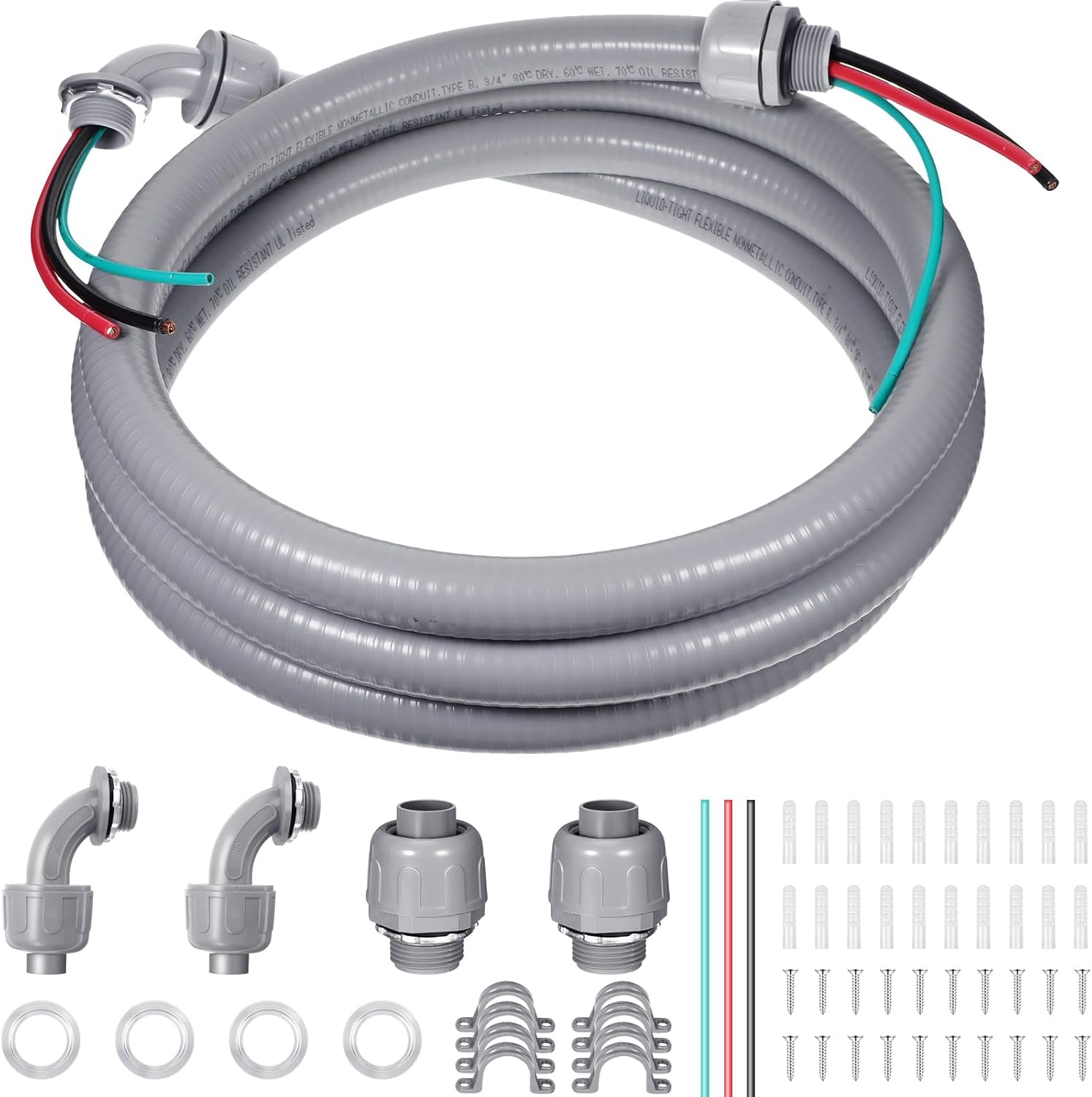 Umigy Power Whip Assembly Kit Electrical A/C Whip Kit Flexible