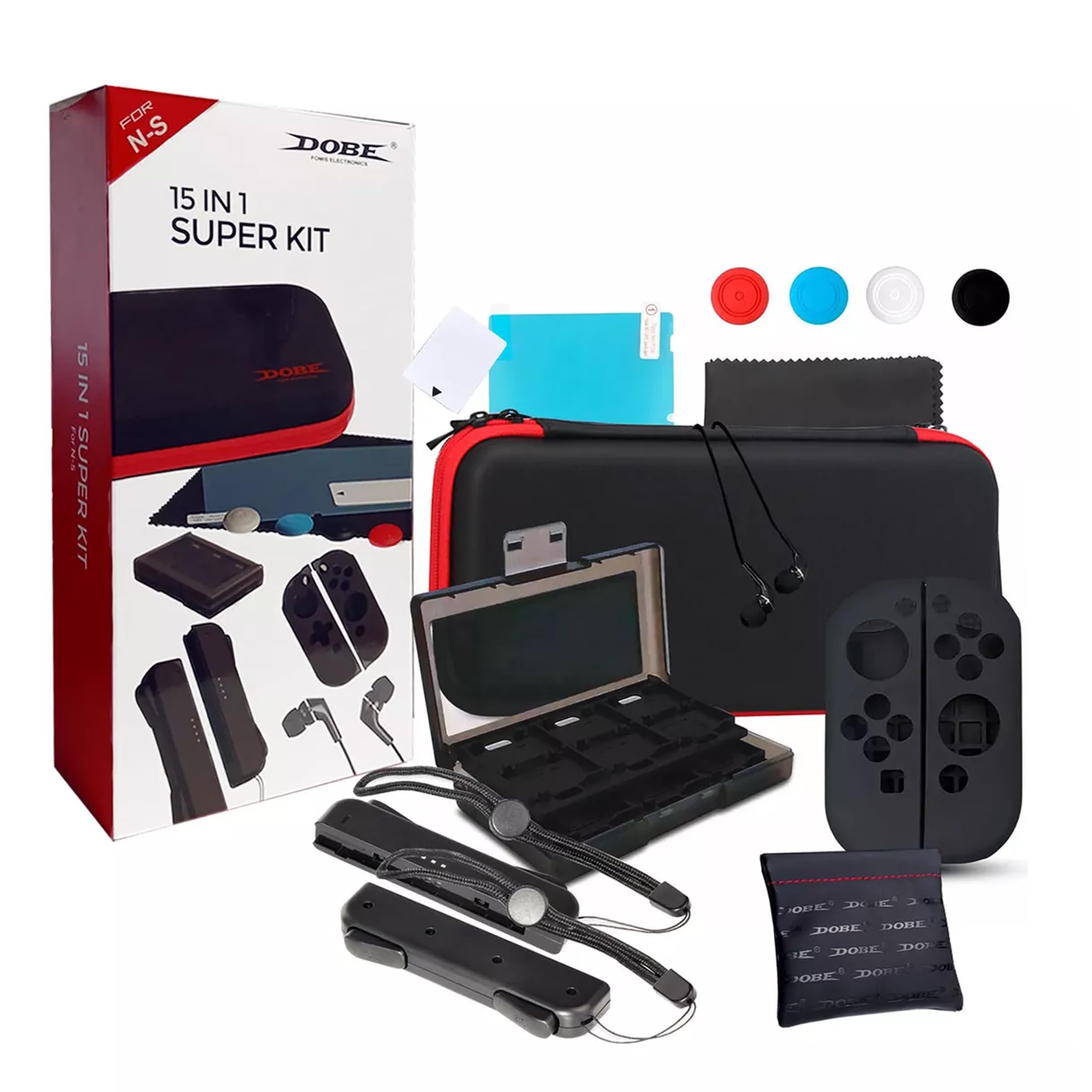 Super Kit 15 Em 1 Acessórios Switch Bag Case Grip Fone Dobe