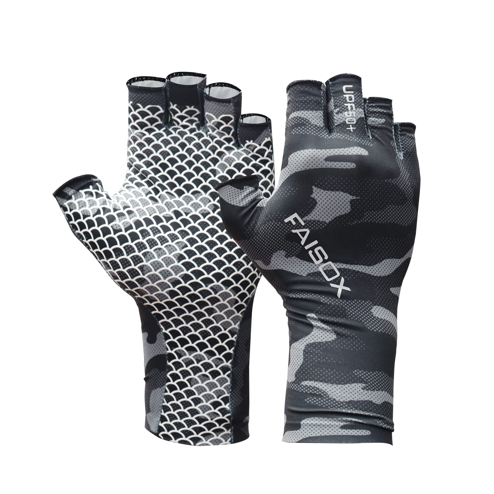 Fly Fishing Gloves Men Sun Sleeves Fingerless UPF Camo Quick-Drying UV Sun Protection for Kayak Rowing Adults Women