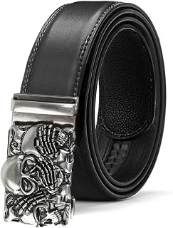 Glamexx24 Gürtel Herren Automatikschließe Belt: Breit 35mm Skeleton Animal Gürtel für Männer mit Ratsche, Größe Einstellbar, Schwarz