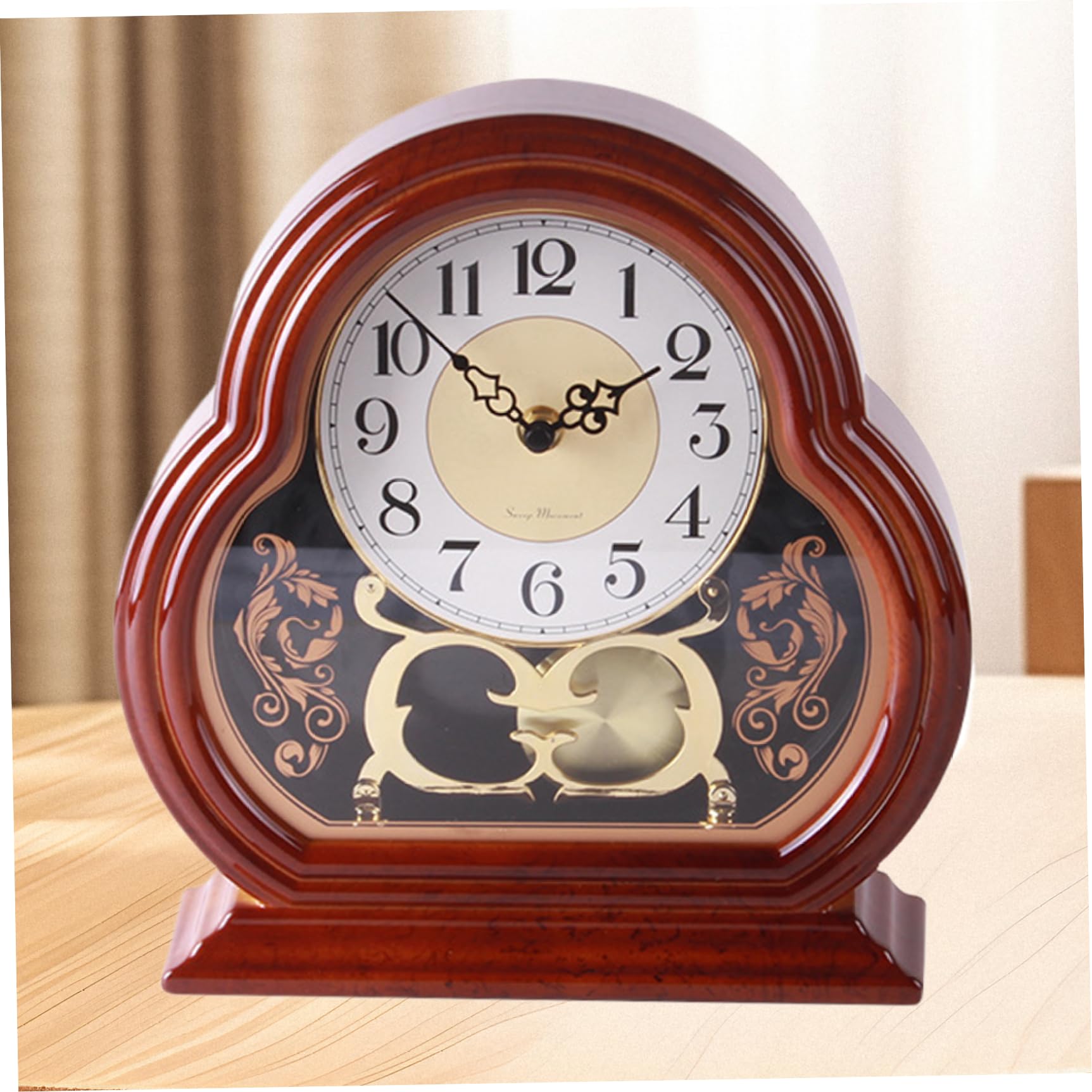 Relojes de repisa para Sala de Estar, Reloj de Manto de Madera de 10.2 Pulgadas con Columpio de péndulo, Reloj de repisa pequeña para Chimenea