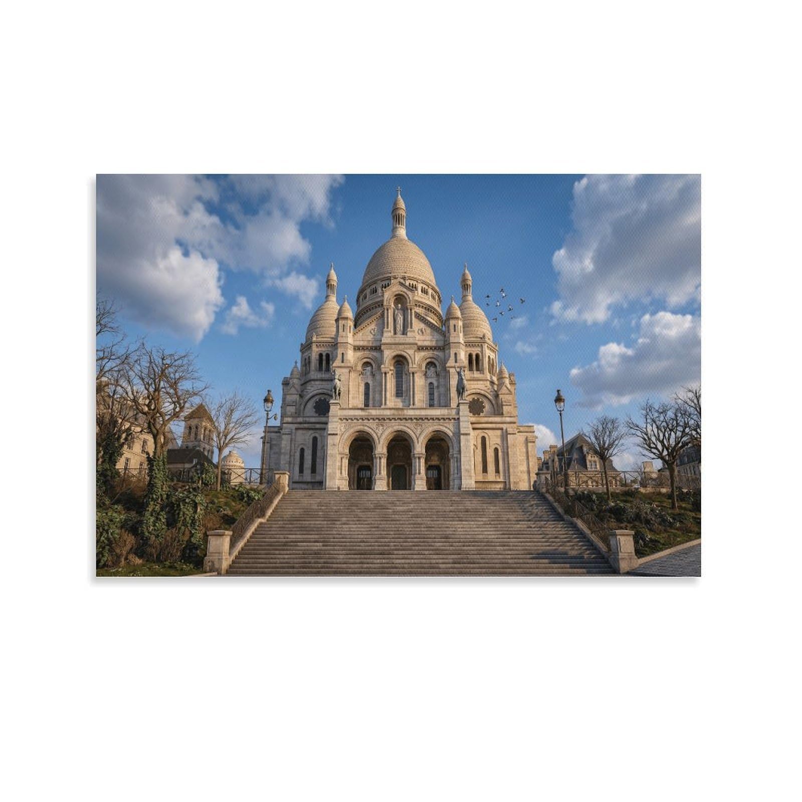 XPASHIQWC Sacré-Cœur Basilica Paris Poster Artwork Giclee Canvas Prints Modern Canvas Wall Art Picture Wall Hanging for Bathroom Wall Decor 24x36inch(60x90cm)