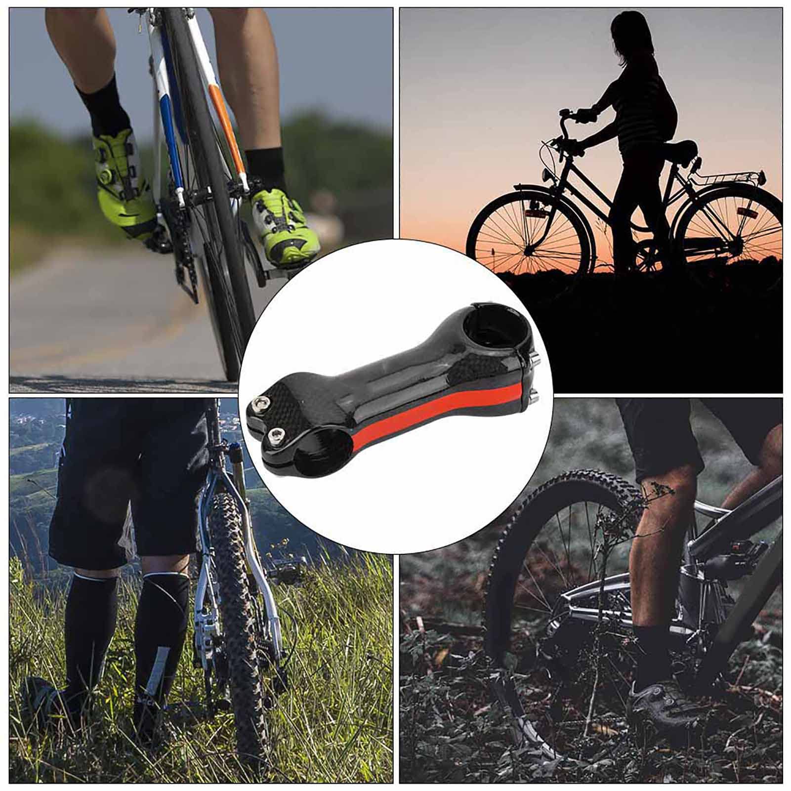 Wspornik roweru z włókna węglowego Lekki wspornik kierownicy roweru o wysokiej wytrzymałości do górskiego roweru szosowego Kierownica 31,8 mm Niebieski Zielony Czerwony 80 mm 90 (Czerwony 100*31,8 mm)