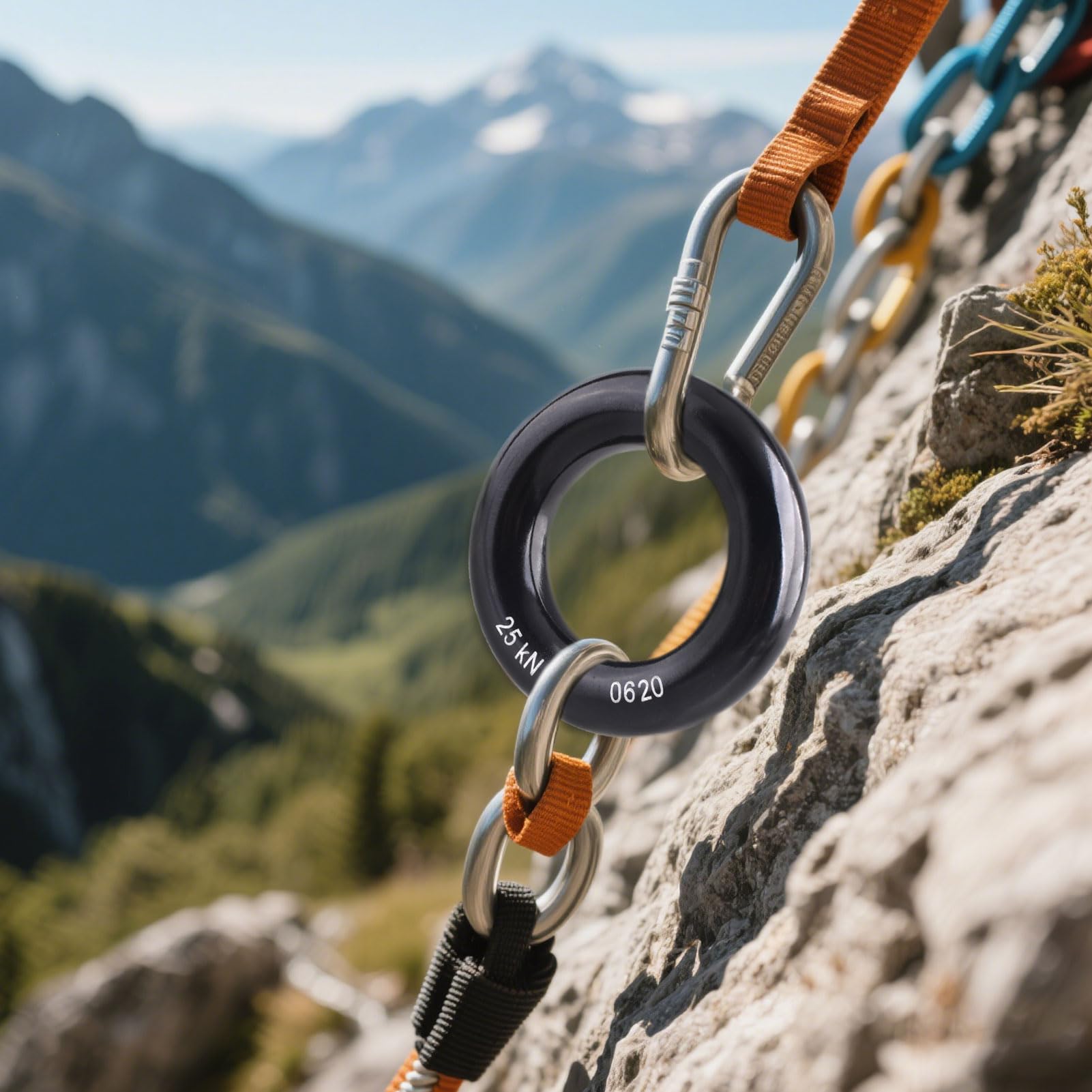 Azarxis Swivel Girella per Arrampicata e Cerchio Aereo 360° Rotante Anello Girevole Discensore 30kN per Yoga Arrampicata Alpinismo Salita Altalena
