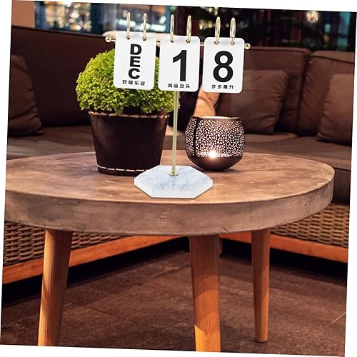 Miniatura 4 de Calendario de escritorio moderno y simple calendario perpetuo, decoración para oficina, hogar, oro blanco, 1 unidad