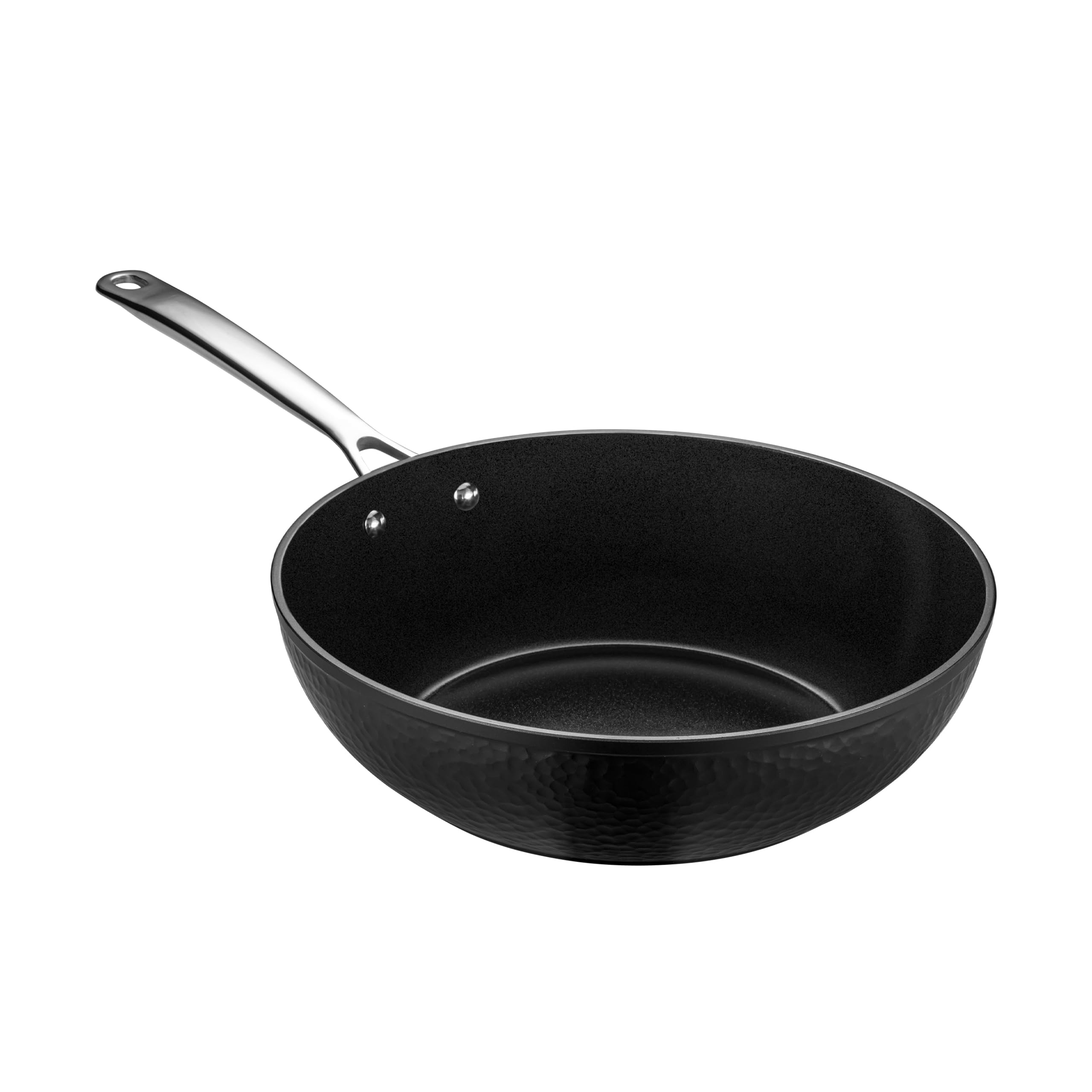 Oxford Panela Wok Em Alumínio Forjado 28cm Gourmet Martelado