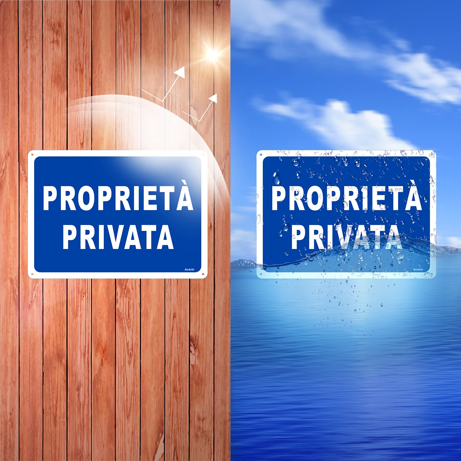 2 pezzi PROPRIETÀ PRIVATA 35 * 25cm Impermeabile e Antiruggine Cartello in Alluminio in Metallo per Giardino, Patio