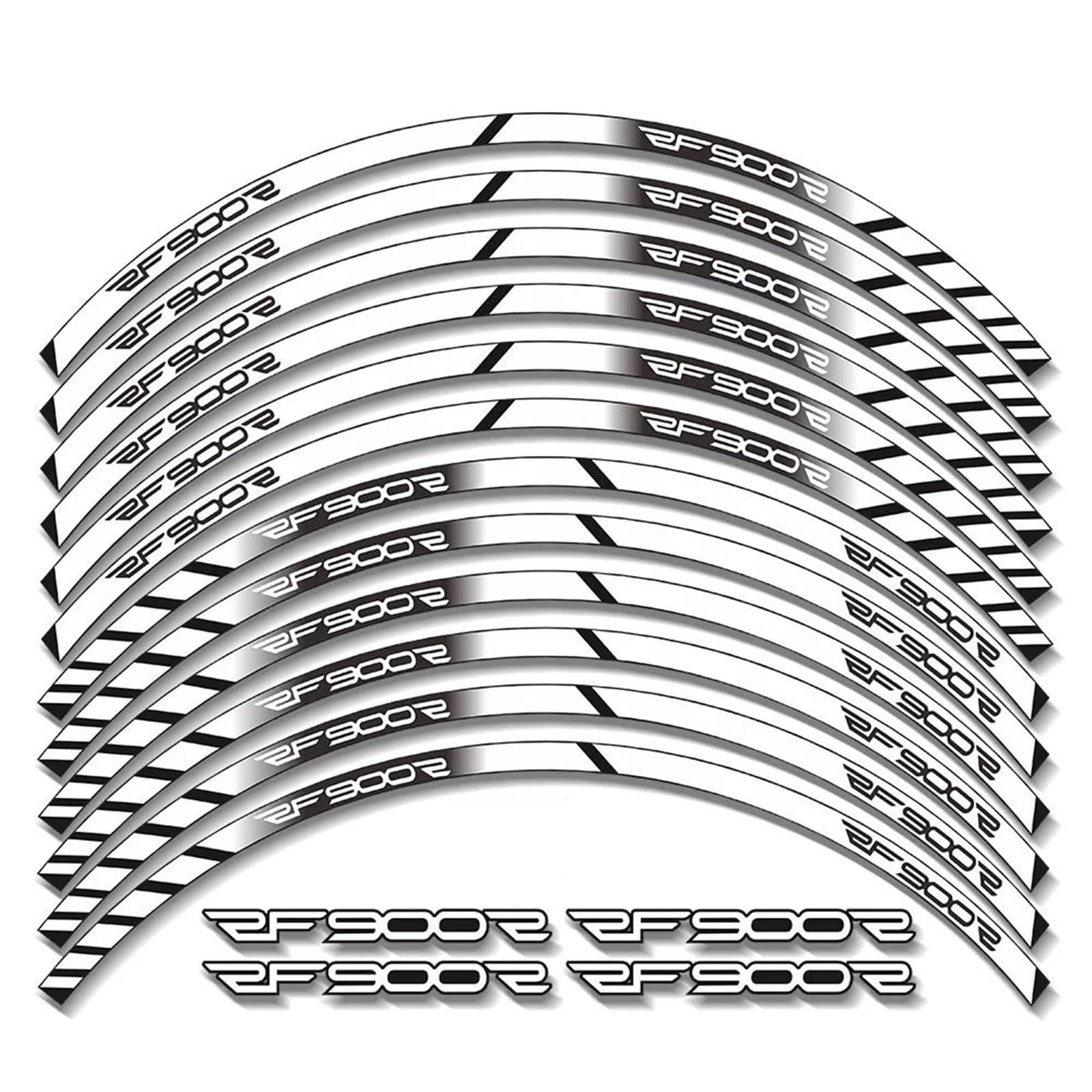 Ntpjk White Sticker Part Motorcycle Wheel Ring Sticker Waterproof Reflective For Suzuki Rf900r Rim Hub Stripe(White)