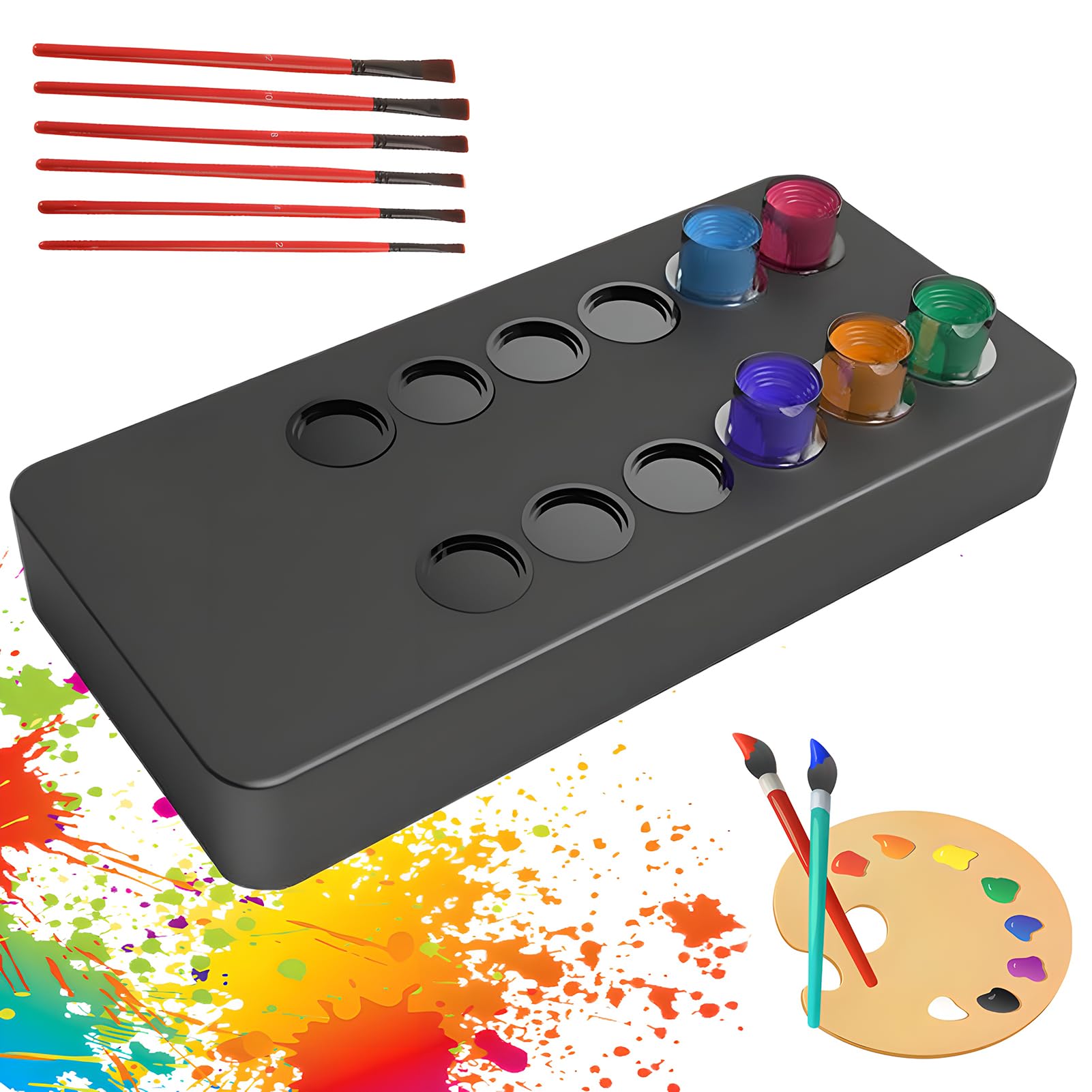 Mezcladora de vórtice con agitador magnético, Kit de Mezclador de Pintura de Laboratorio inalámbrico con 40 Tazas y 200 imanes, Mezcla 3D silenciosa para Tinta de Tatuaje, Esmalte de uñas