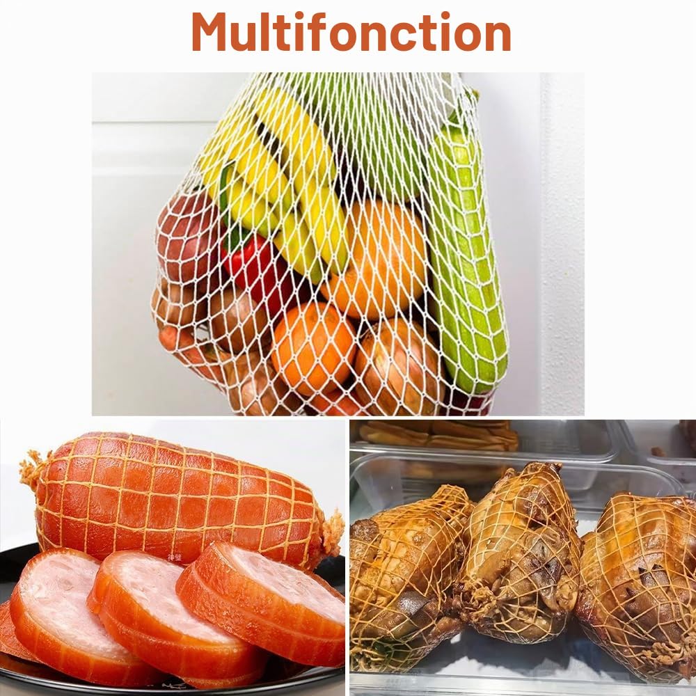 Rouleaux de filet à viande en coton 1m x 9cm, filet de cuisson élastique pour rôtir et conserver viandes
