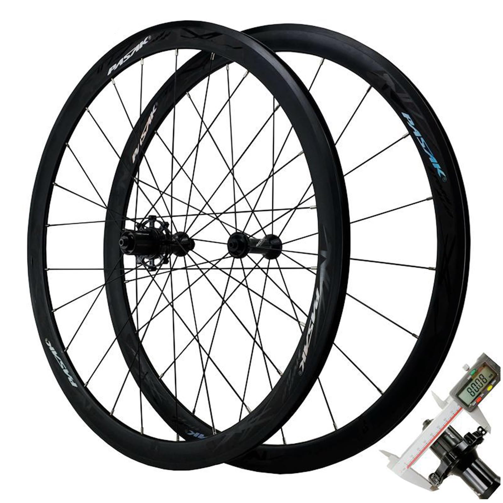 HOMSXPAC 40MM Road Bicycle Wheelset 700C Aluminum Alloy Racing V Brake Rim Quick Release Front & Rear Wheels 24H Bike for 7-11 Speed Cassette