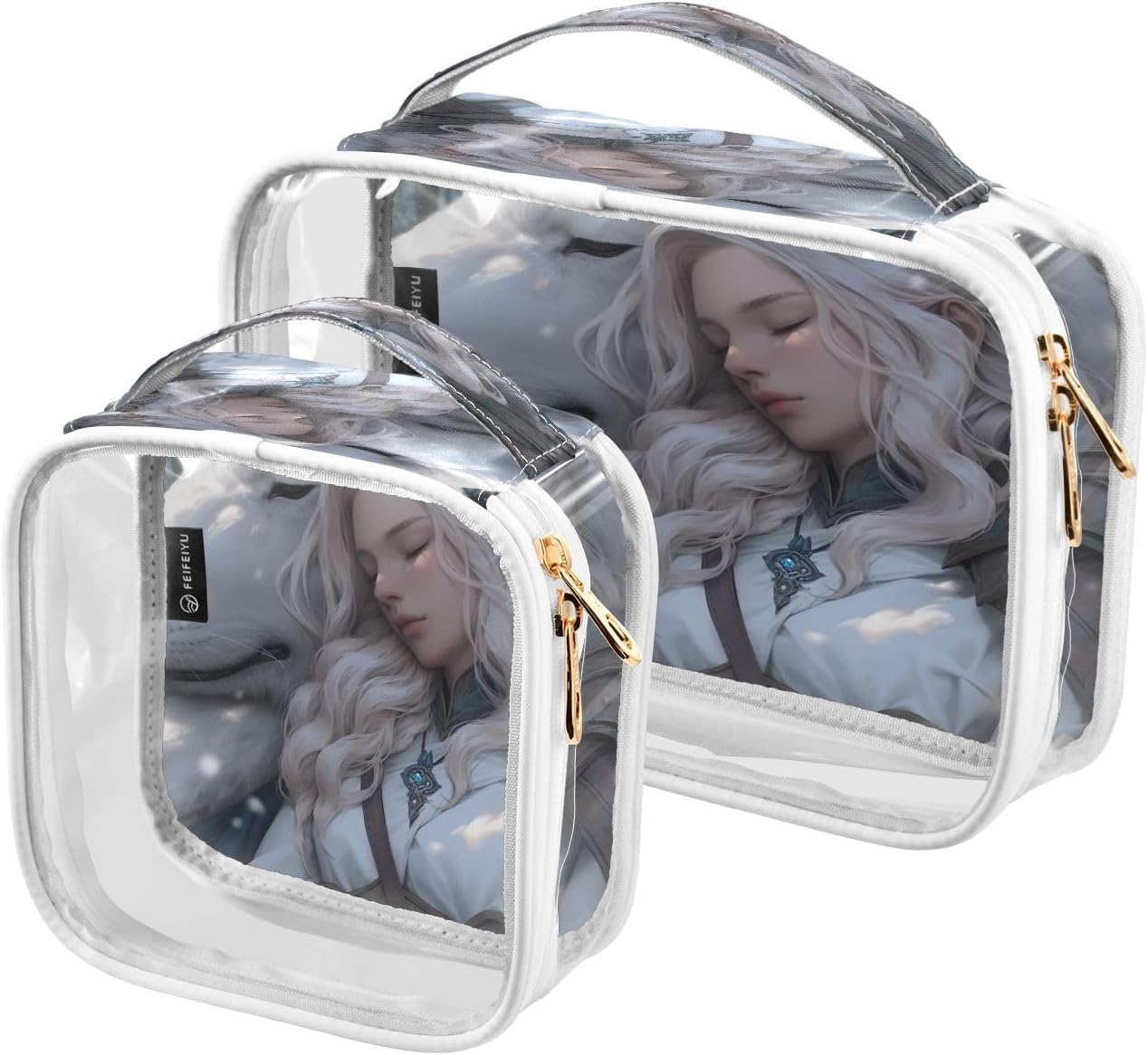Game Anime Winter Playroom Bear 2 Pack clear toiletry bags for traveling women TSA approved multifunctional makeup bag small travel essential de maquillaje para