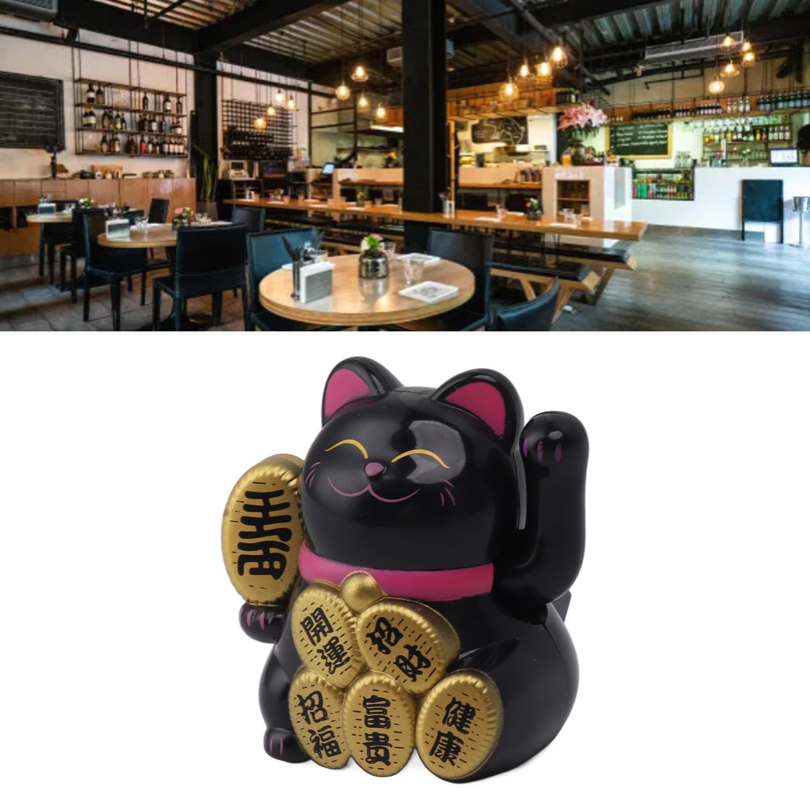 Set di Braccia Ondeggianti Gatto Fortunato, Simpatico Gatto Ondeggiante Ad Energia Solare Maneki Neko Braccio Ondeggiante per Soldi della Fortuna e Buona Fortuna Decorazioni per