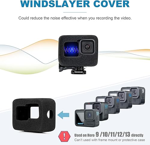 Miniatura 5 de Helmet Mount with Windshield for GoPro Hero 13 12 11 10 9, Motorcycle Helmet Chin Strap Mount for GoPro 9 10 11 12 13 Black Racing Skiing High-Speed