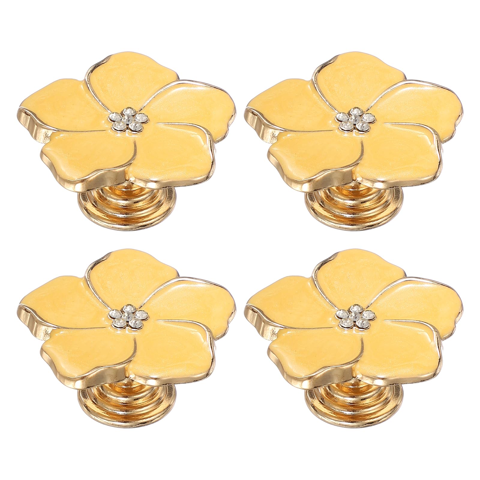 Boutons de tiroir pour remplacer une poignée de meuble usée motif fleur jaune
