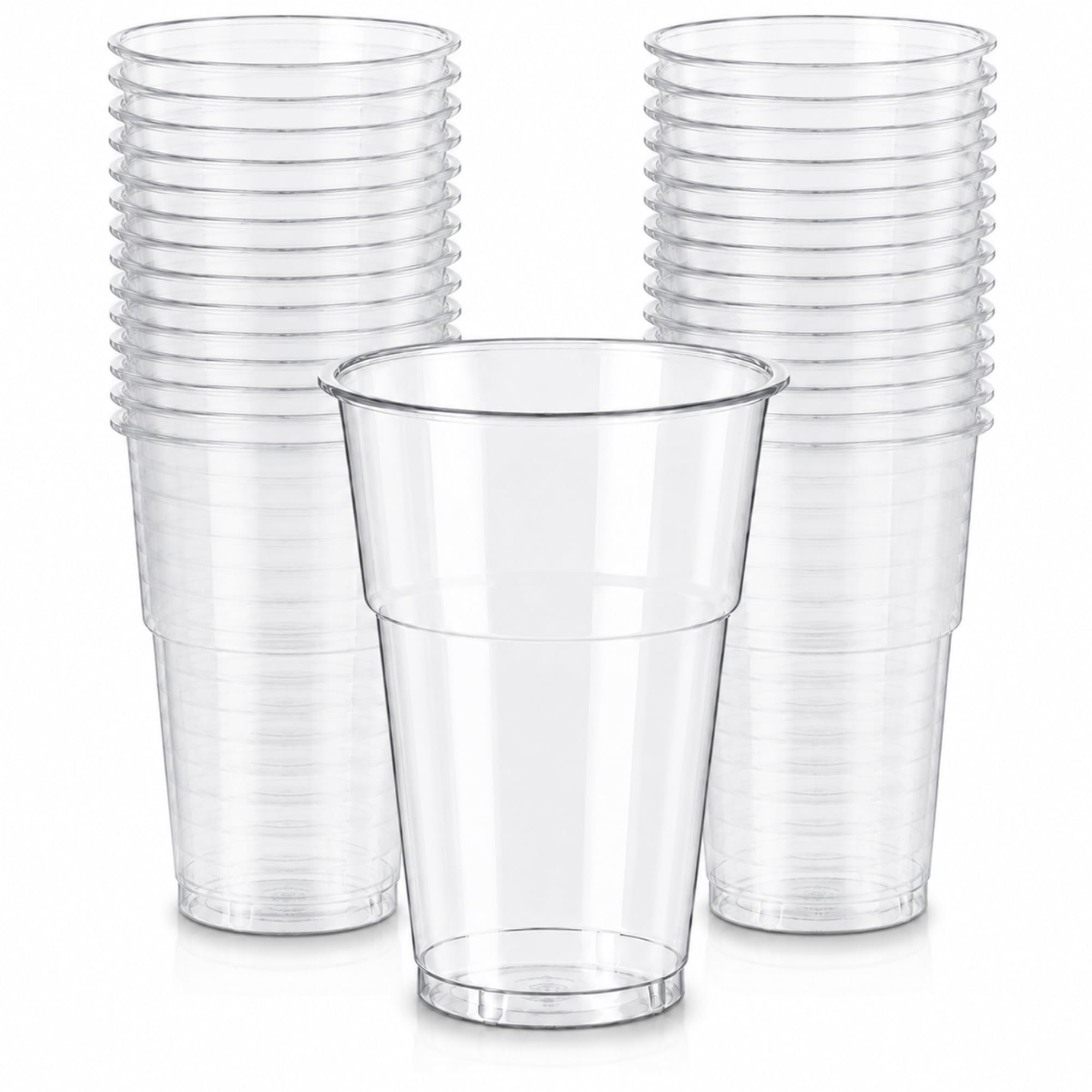Clear Reusable Plastic Beer Cups 16oz Pack of 200 – Reusable Drinking Cups for Beer, Lager, Cider, Soft Drinks & Cocktails – Premium Crack Resistant PET Cups – Perfect for Parties, BBQs, Festivals