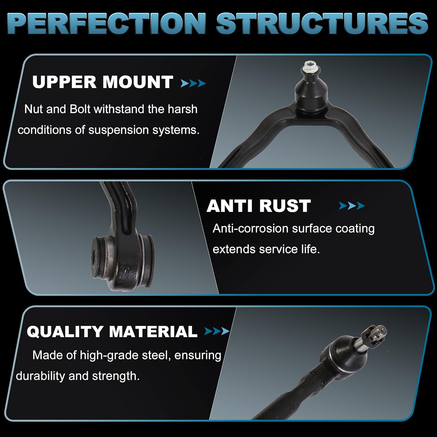 Front Suspension Kit Upper Control Arm Compatible with 1999-2006 Chevy Silverado 1500 GMC Sierra 1500 2WD Coil Spring Only 10PCS