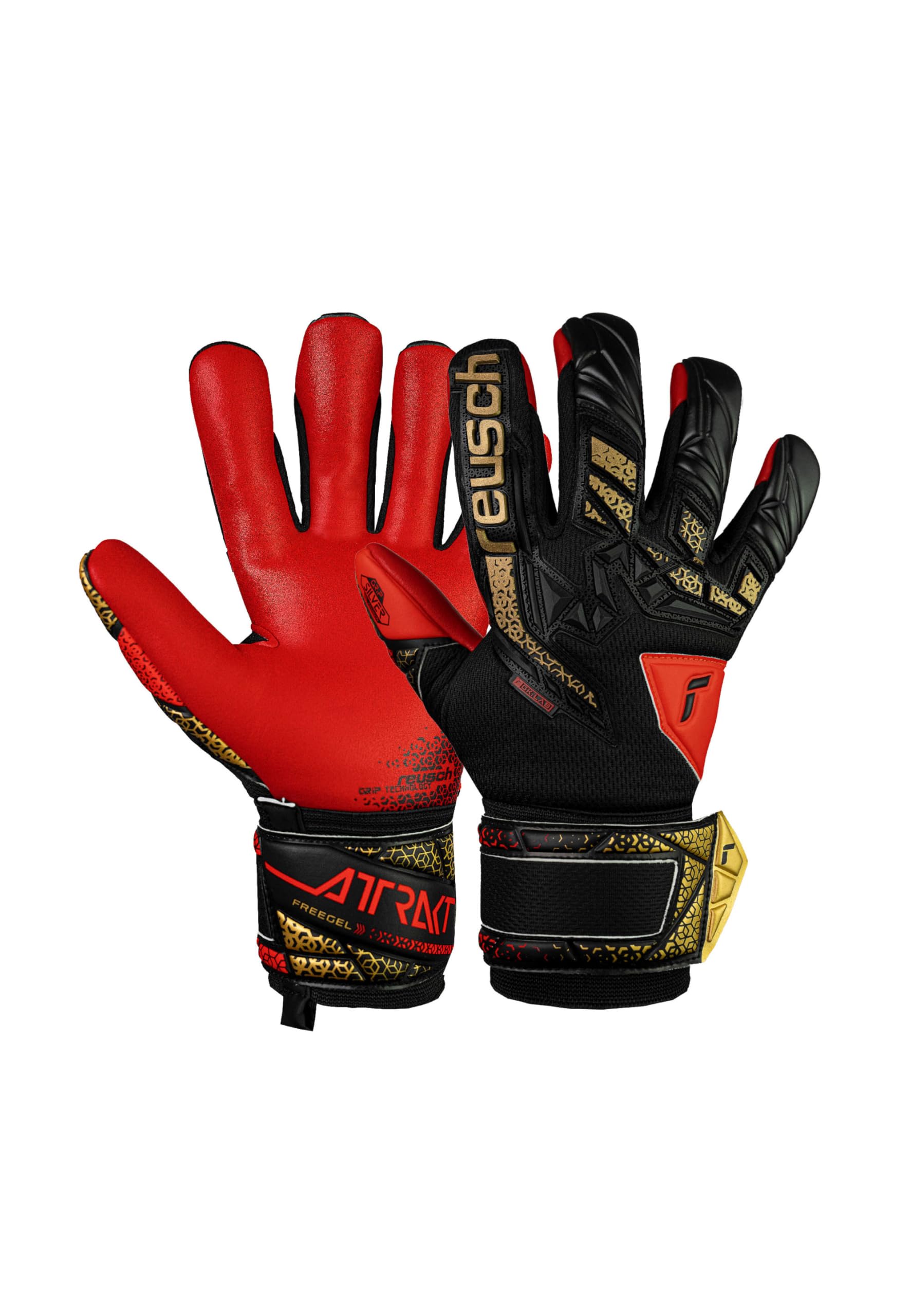 Reusch Attrakt Freegel Silver Junior atmungsaktive Torwarthandschuhe Kinder Jugendliche Fußballhandschuhe für alle Wetterbedingungen und Spielfeldoberflächen