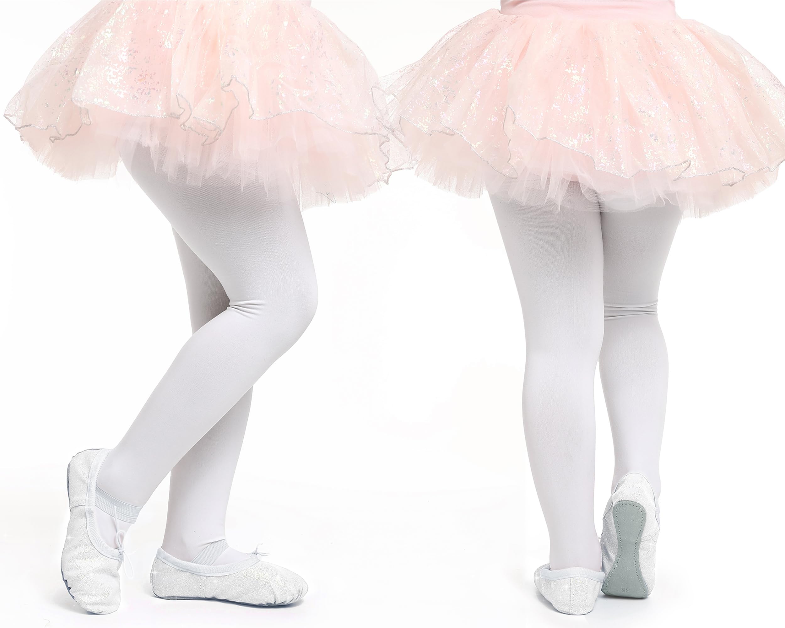 Zapatos de ballet para niñas con purpurina, piel y suela completa
