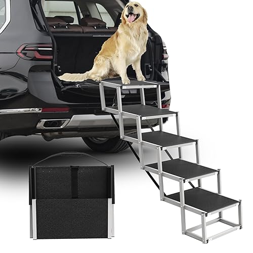 Deergym Dog Stairs for Large Dogs - 5 Step Wide