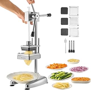VEVOR Commercial French Fry Cutter, Stainless Steel Vegetable Fruit Chop...