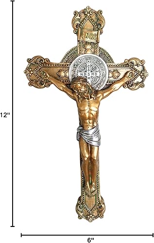 Miniatura 2 de Love's Gift Crucifijo de pared de resina de Jesucristo para decoración de capilla del hogar (12 pulgadas)