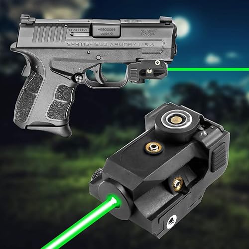 LASERCROSS LS01G - Mira láser verde para pistolas, láser de pistola ultra compacto con carga táctil magnética, láseres de pistola de punto verde a