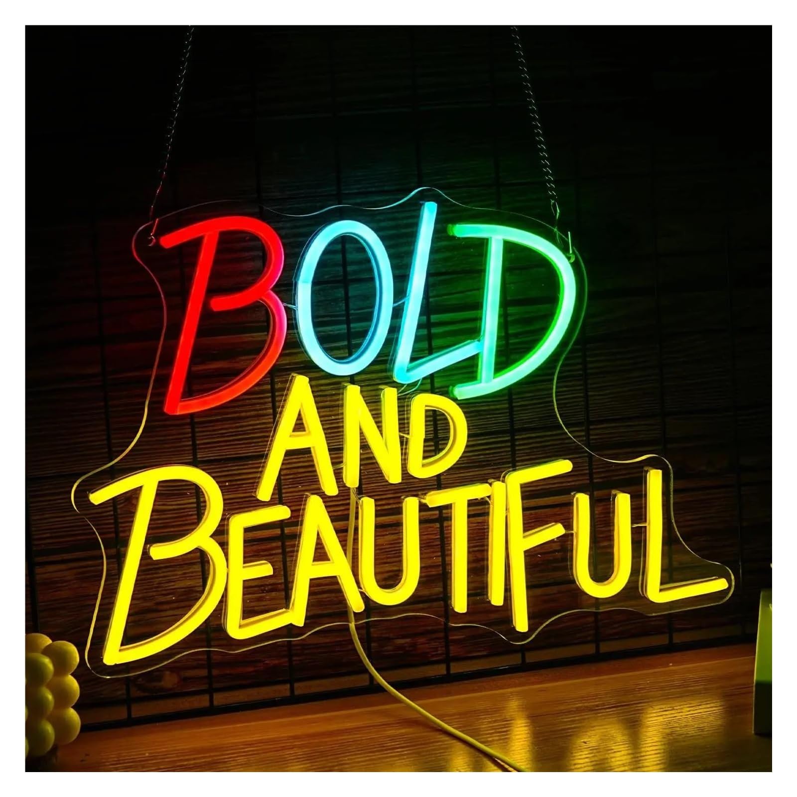 LEMST Sign Lamp Bold and Beautiful Neon Light USB Powered, with Dimmer, Adjustable Brightness,for Bedrooms, Inspirational Decor 29x42cm