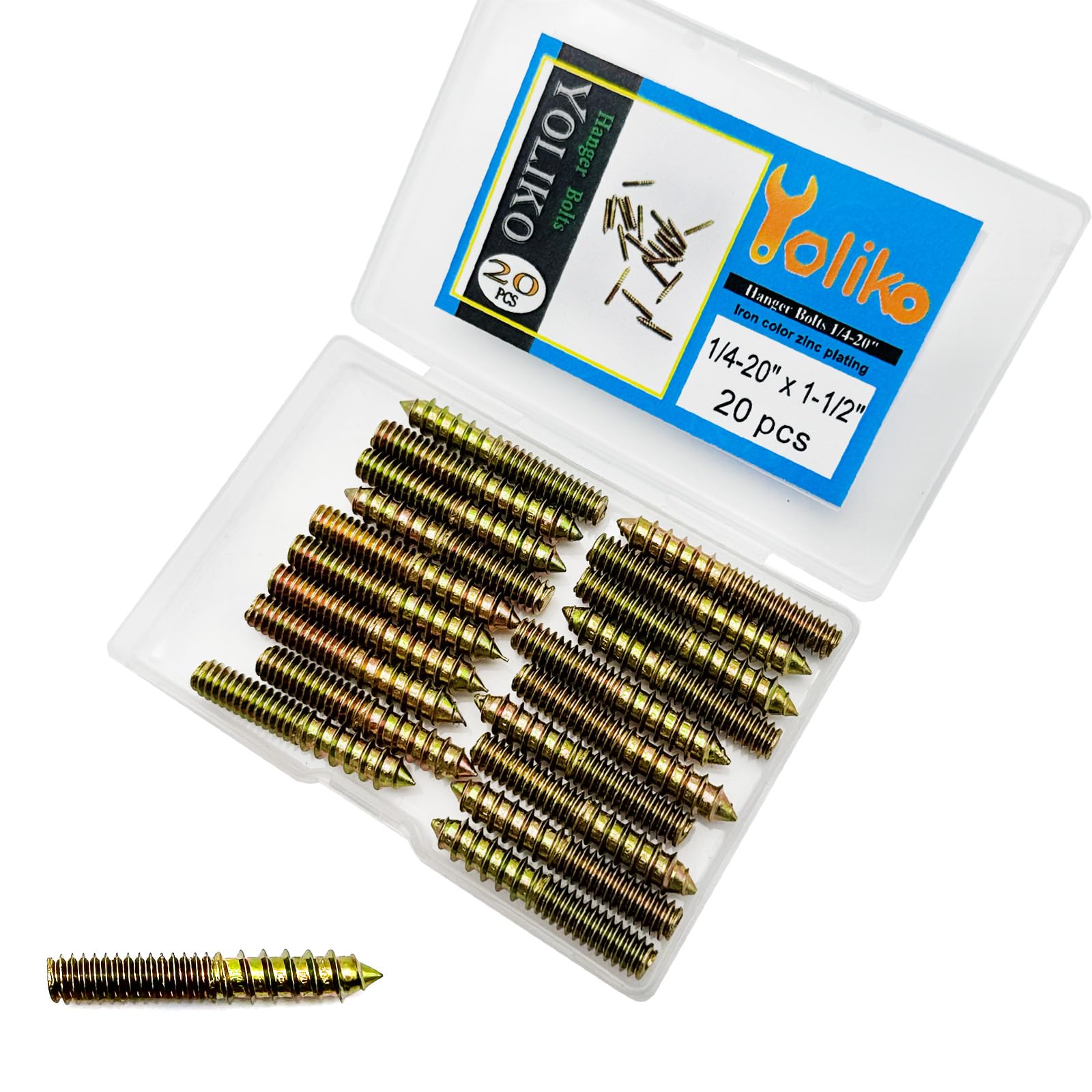Hanger Bolts 1/4-20 x 1" - 20 Pack -10 Hanger Bolts 1/4-20 x 1" - 20 Pack -10