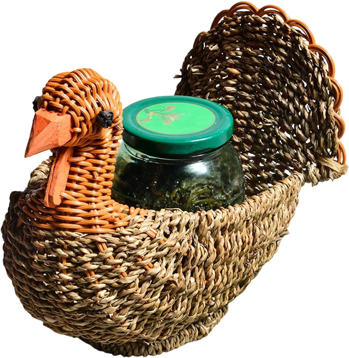 Turkey-Shaped Rattan Storage Basket, Cartoon Fruit & Candy Container, Decorative Snack Holder For Vegetables, Bread, Crackers, Chips – Kitchen, Pantry, Counter, Table, Party, Easter Home Decor