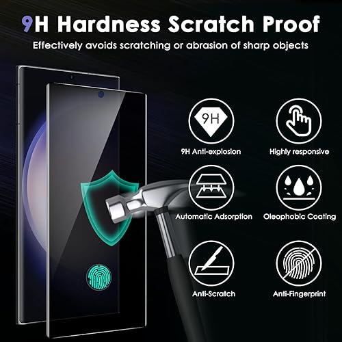 Miniatura 4 de Asstar Paquete de 2 protectores de pantalla de privacidad para Samsung Galaxy S23, compatible con desbloqueo de huellas dactilares para Samsung