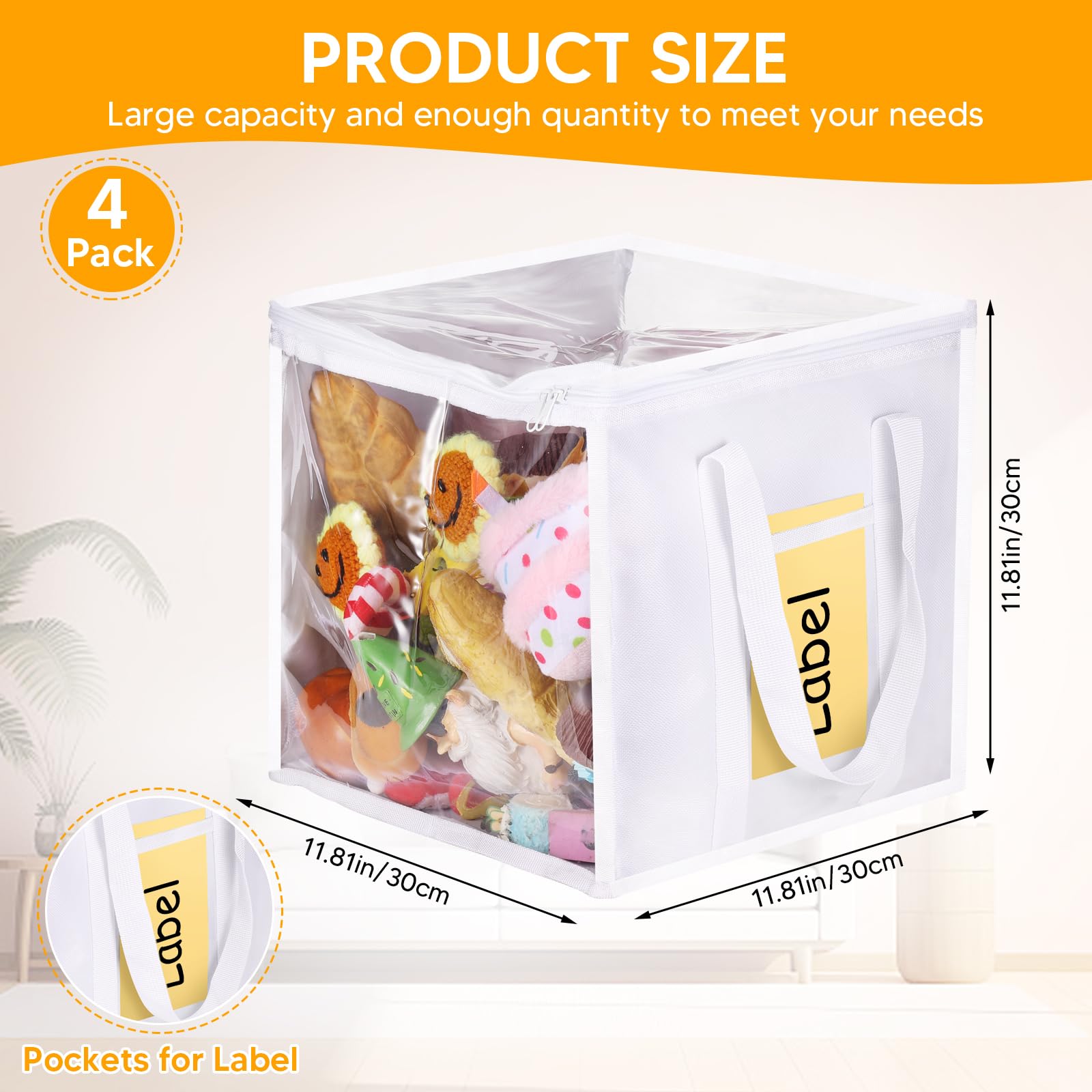 4 Packs Large Toy Storage Bins 12