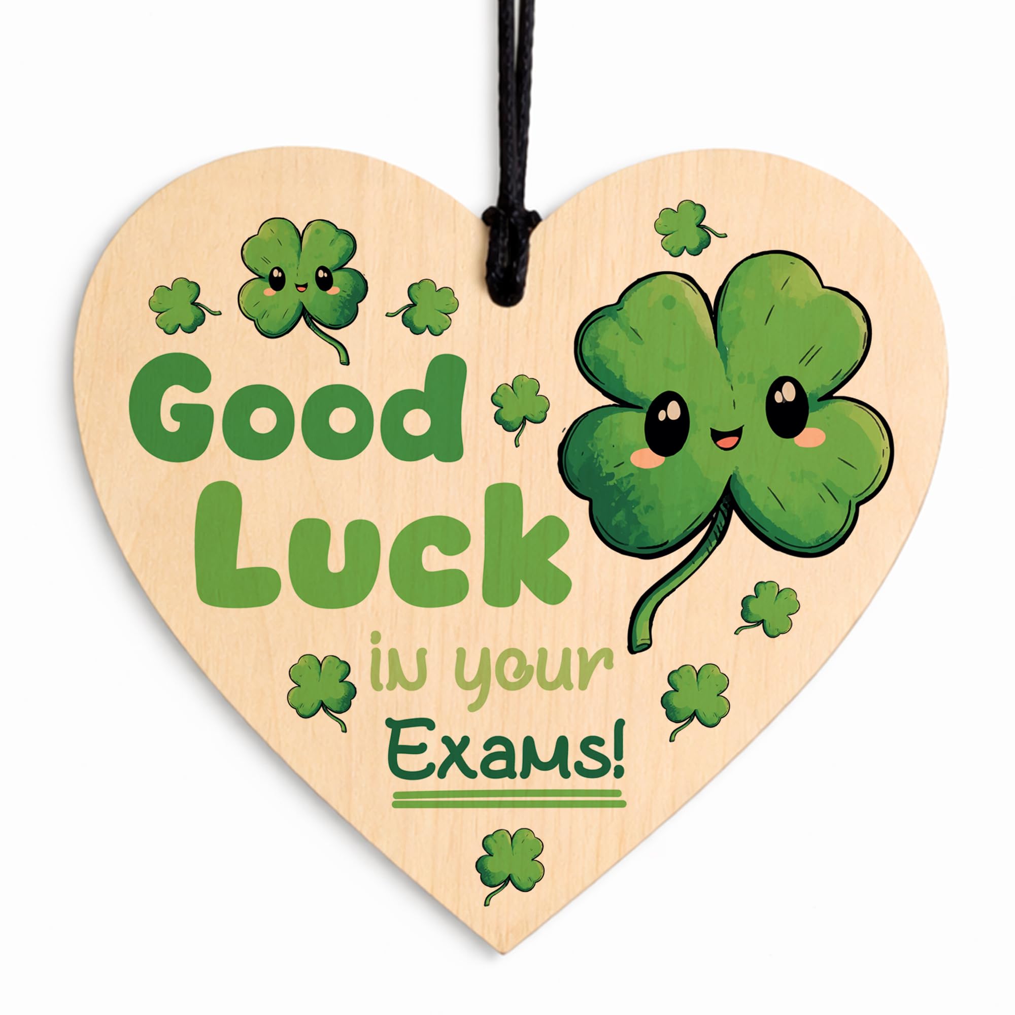 Red Ocean Good Luck In Your Exams Gift For Daughter Son Encouragement Exam Success A Level GCSE Gift For Good Luck Wooden Heart Keepsake